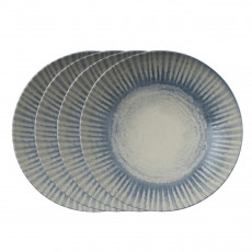 Arthur Krupp Sunlight Blue 4-piece pizza plate set