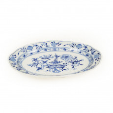 Meissen Zwiebelmuster kobaltblau - weißer Rand Oval plate 25 cm