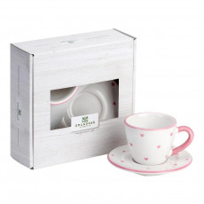 Gmundner Keramik Herzerl Rosa Espresso for you Set 2-pcs