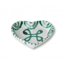 Gmundner ceramic green flamed heart bowl d: 10 cm / h: 2,4 cm