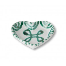 Gmundner Keramik Grüngeflammt Heart shell d: 10 cm / h: 2.4 cm