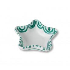 Gmundner ceramic green flamed star bowl Stella d: 14 cm / h: 3,9 cm