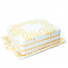 Gmundner Keramik Gelbgeflammt Butter dish 250 g