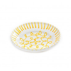 Gmundner Keramik Gelbgeflammt Rice bowl without handle d: 32 cm / h: 7,4 cm