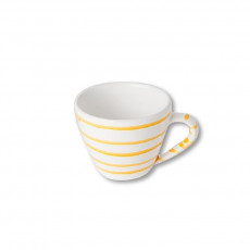 Gmundner ceramic yellow flamed cappuccino cup 0,16 l / h: 6,8 cm