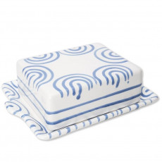 Gmundner Keramik Blaugeflammt Butter dish 250 g