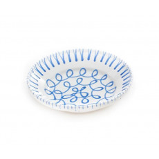 Gmundner ceramic blue flamed ripening bowl without handle d: 32 cm / h: 7,4 cm