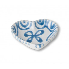 Gmundner ceramic blue flamed heart bowl d: 10 cm / h: 2,4 cm