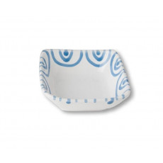 Gmundner ceramic blue flamed bowl square 9x9x3,4 cm
