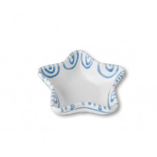 Gmundner ceramic blue flamed star bowl Stella d: 14 cm / h: 3,9 cm
