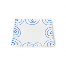 Gmundner Ceramic Blue Flamed Dessert Plate / Breakfast Plate 20x20x2,6 cm