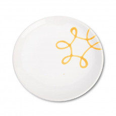 Gmundner Keramik Pur Geflammt Gelb Dessert plate / Breakfast plate Cup d: 20 cm / h: 2,6 cm