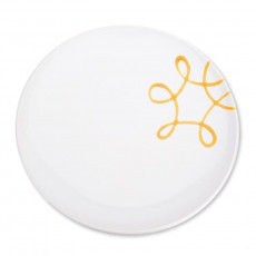 Gmundner ceramic yellow flamed dinner plate Cup d: 25 cm / h: 2,8 cm