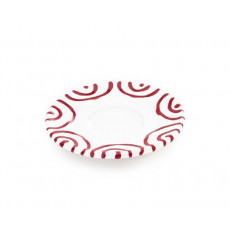 Gmundner ceramic red flamed mocha/espresso saucer Gourmet d: 11 cm
