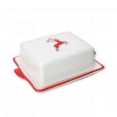 Gmundner Keramik Rubinroter Hirsch Butter dish 125 g
