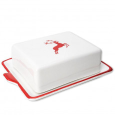 Gmundner Keramik Rubinroter Hirsch Butter dish 250 g