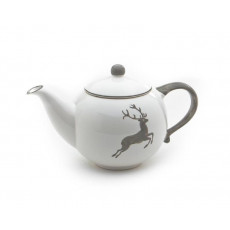 Gmundner ceramic grey deer teapot smooth 0,5 L / h: 12 cm