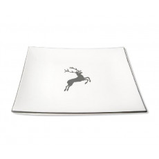 Gmundner Keramik Grauer Hirsch Dinner plate 26x26x2.2 cm
