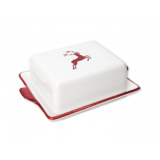 Gmundner Keramik Bordeauxroter Hirsch Butter dish 125 g