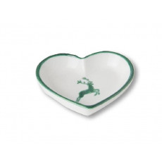 Gmundner ceramic green deer heart bowl d: 10 cm / h: 2,4 cm