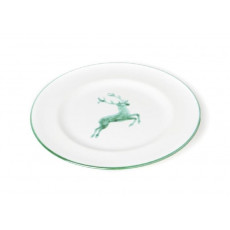 Gmundner Ceramic Green Deer Dessert Plate / Breakfast Plate Gourmet d: 22 cm / h: 2,2 cm