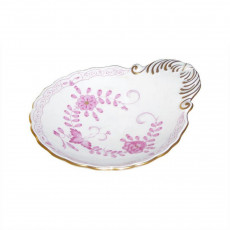 Meissen Neuer Ausschnitt - Indische Malerei 2 mit Kante purpur Goldpunkte mit Goldrand Shell / Salt cellar