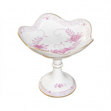 Meissen Neuer Ausschnitt - Indische Malerei 2 mit Kante purpur Goldpunkte mit Goldrand Bowl on foot h: 14 cm / d: 14 cm