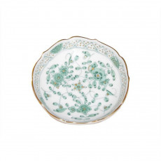 Meissen Neuer Ausschnitt - Indische Malerei grün Goldpunkte mit Goldrand Bowl 7.5 cm