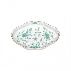 Meissen Neuer Ausschnitt - Indische Malerei grün Goldpunkte mit Goldrand Bowl 12 cm