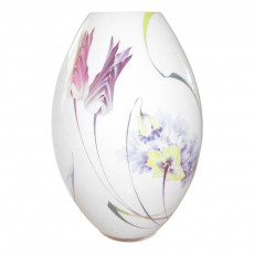 Meissen Tulpe und Mohn bunt mit weißem Rand Vase with certificate 33 cm