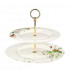 Rosenthal Brillance Fleurs Sauvages 2-piece Etagere. Upper plate 28 cm / Lower plate 33 cm