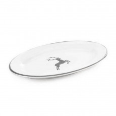 Gmundner Ceramics Grey Deer Platter oval gourmet 21x14 cm