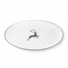 Gmundner Ceramics Grey Deer Platter oval 28x21 cm