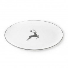 Gmundner Keramik Grauer Hirsch Oval plate 28x21x2.3 cm