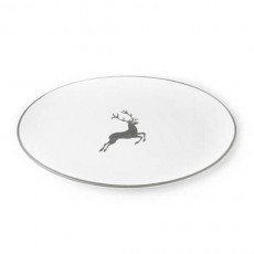 Gmundner Keramik Grauer Hirsch Oval plate 33x26x2.5 cm