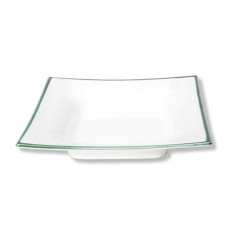 Gmundner Keramik Grüner Rand Soup dish/ plate Trend cornered 20x20 cm