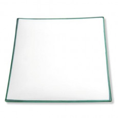 Gmundner Keramik Grüner Rand Dinner plate Trend cornered 26x26 cm