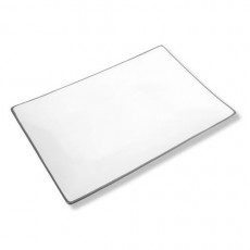 Gmundner Keramik Grauer Rand Rectangular charger plate 30x20 cm