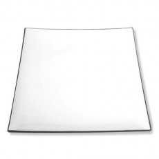 Gmundner Keramik Grauer Rand Square trend dinner plate 26x26 cm