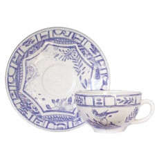 Gien Fayencerie Oiseau Bleu monochrome Breakfast saucer 18 cm