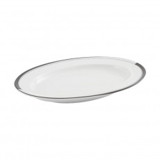 Friesland La Belle Black & White Plate / sauce boat base 24.5x16.5 cm