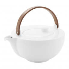 Friesland Chai White - Walnut Teapot with Walnut Wood Handle 1.0 l