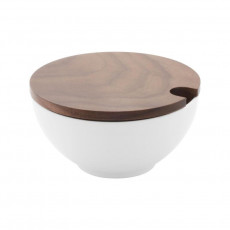 Friesland Chai White - Walnut sugar bowl with wooden lid walnut d: 10 cm