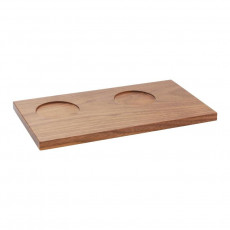 Friesland Chai Weiß - Nussbaum Coaster for sugar bowl and milk jug made of walnut wood 13x24 cm