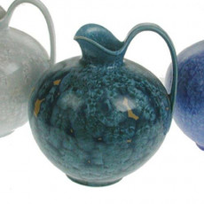 Hutschenreuther Uhl-Design Turquoise handle jug 'Handmade - with elaborate crystal glaze'