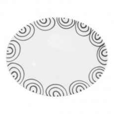 Gmundner Keramik Graugeflammt Platter oval 33x26 cm