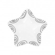 Gmundner ceramic grey flamed star bowl Stella d: 14 cm / h: 3,9 cm