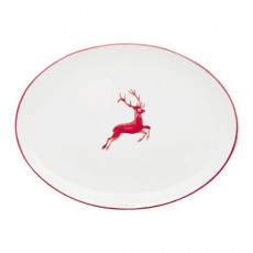 Gmundner Keramik Ruby Red Deer Platter oval 28x21 cm
