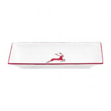 Gmundner Keramik Rubinroter Hirsch Snack bowl 22x11x2,7 cm
