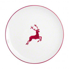 Gmundner Keramik Rubinroter Hirsch Dining Plate Cup d: 25 cm / h: 2.8 cm